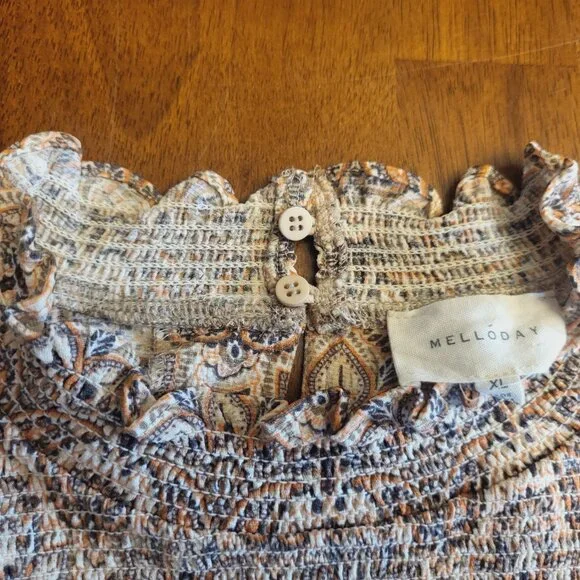 Melloday ~ Size XL ~ Smocked ~ Sleeveless Top ~ NWOT - Picture 7 of 9